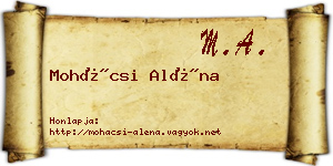 Mohácsi Aléna névjegykártya